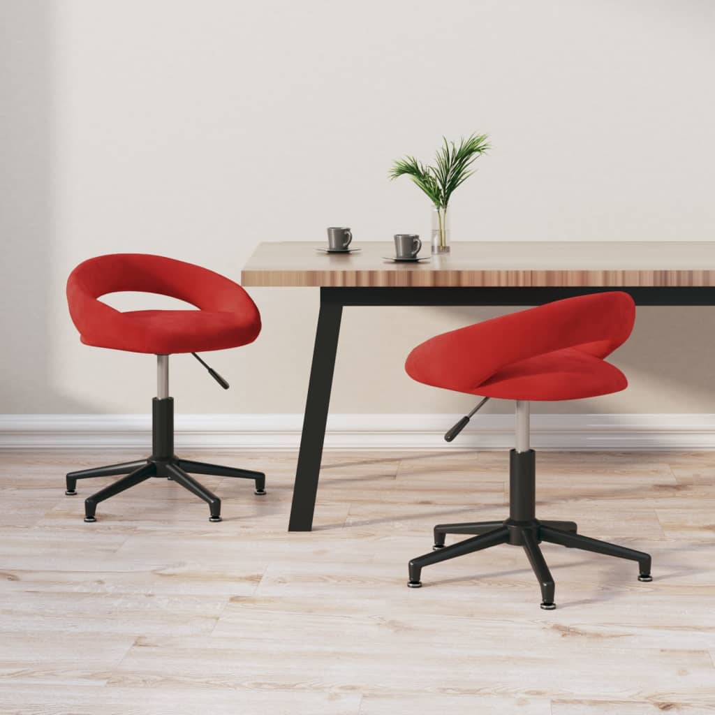 vidaXL Eetkamerstoelen draaibaar 2 st fluweel zwart