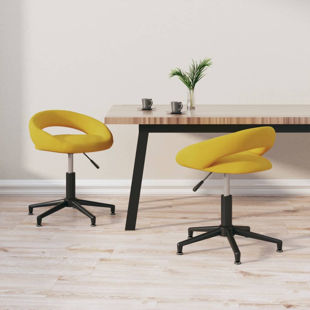 vidaXL Eetkamerstoelen draaibaar 2 st fluweel zwart