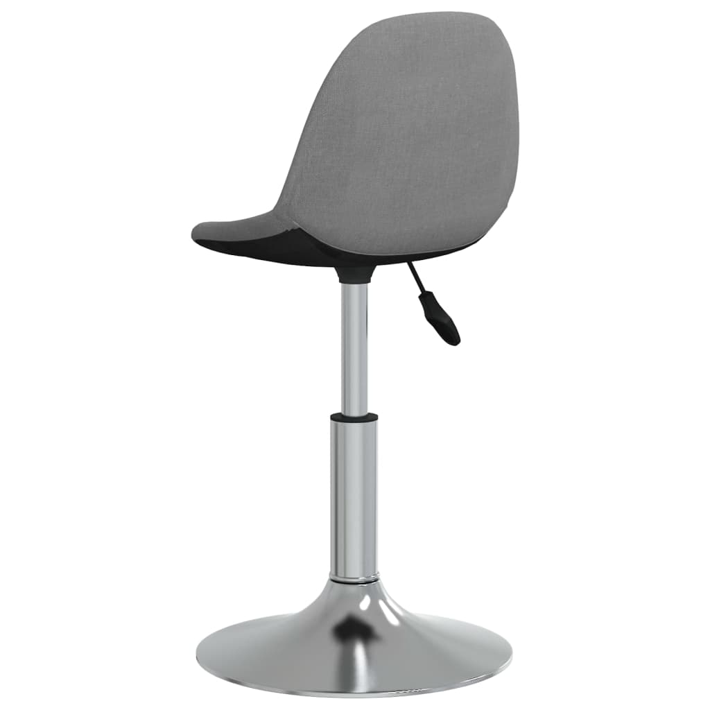 vidaXL Eetkamerstoelen draaibaar 2 st stof lichtgrijs