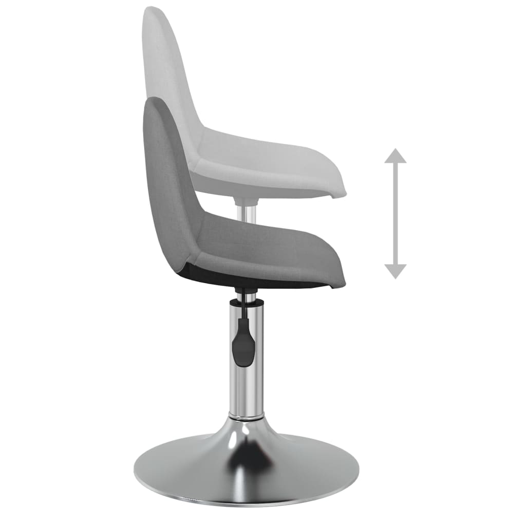 vidaXL Eetkamerstoelen draaibaar 2 st stof lichtgrijs