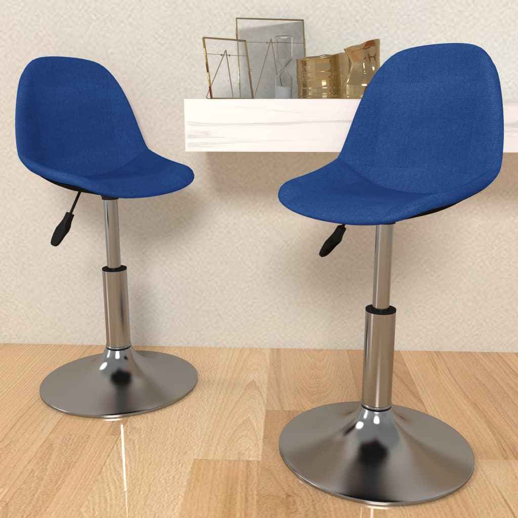 vidaXL Eetkamerstoelen draaibaar 2 st stof lichtgrijs