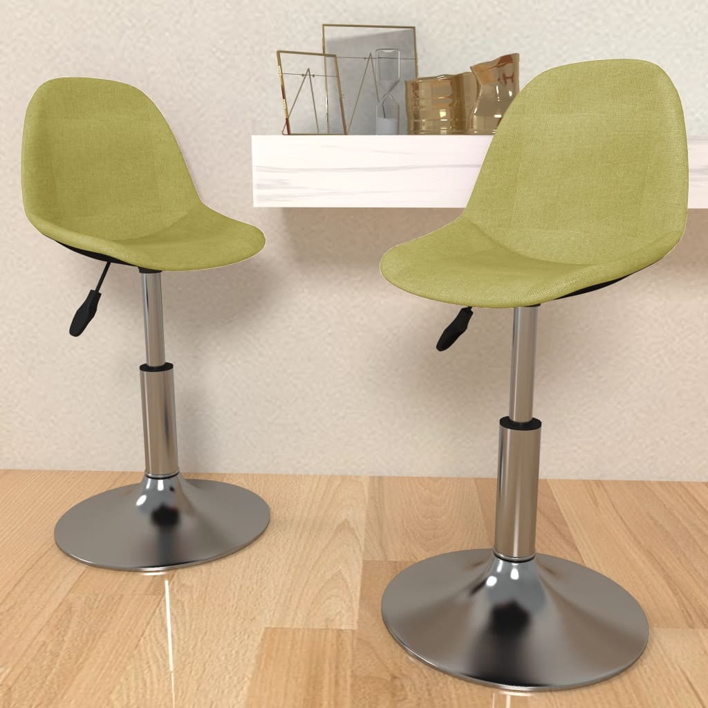 vidaXL Eetkamerstoelen draaibaar 2 st stof lichtgrijs