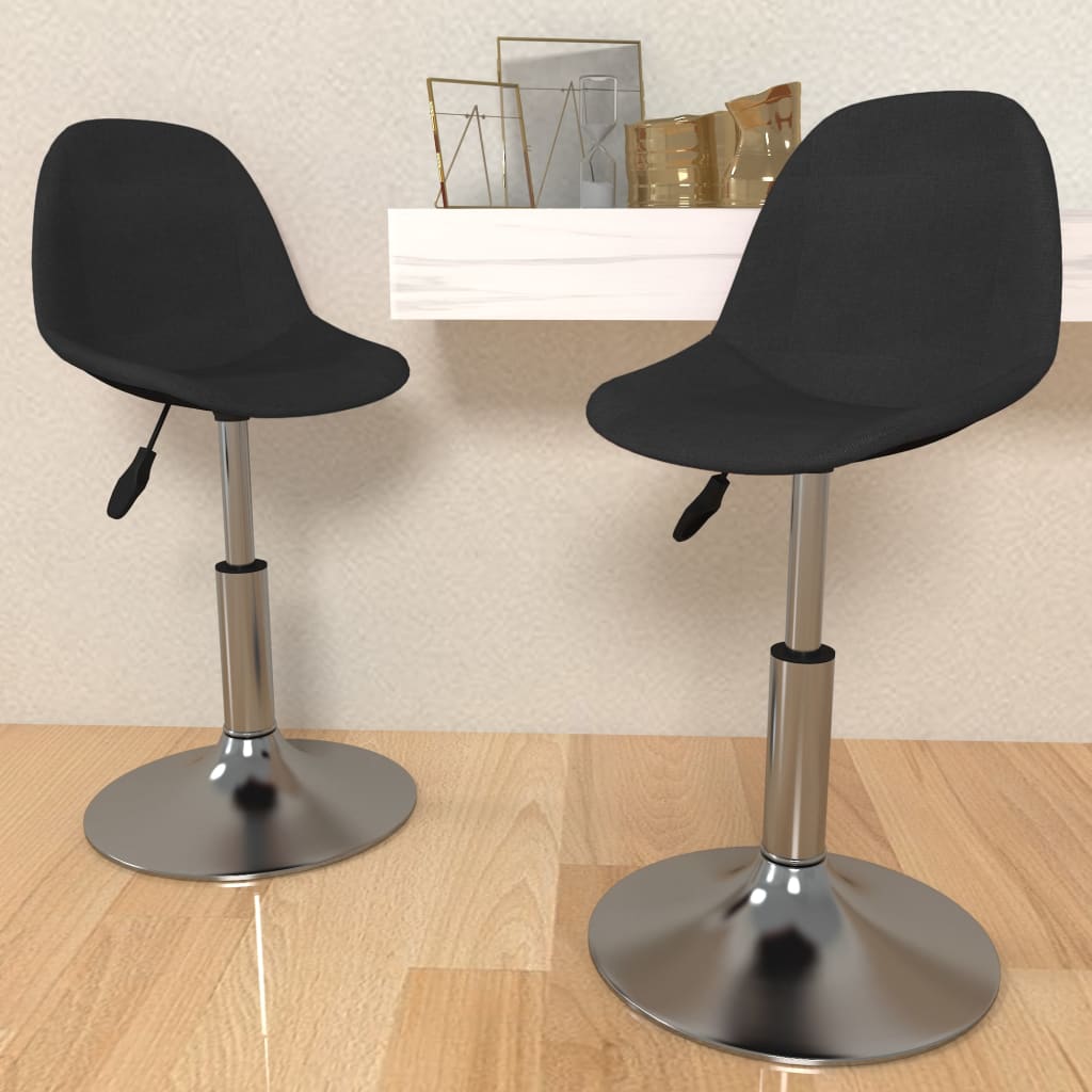 vidaXL Eetkamerstoelen draaibaar 2 st stof lichtgrijs