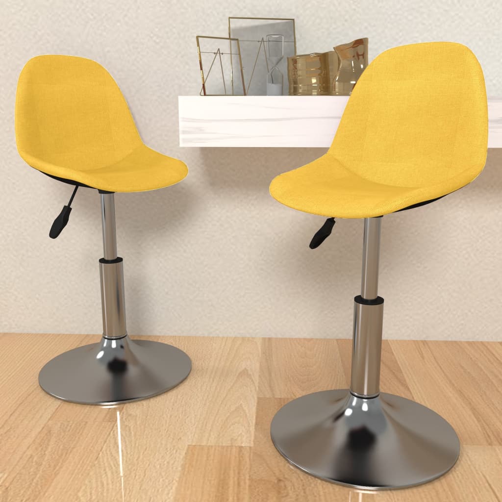vidaXL Eetkamerstoelen draaibaar 2 st stof lichtgrijs