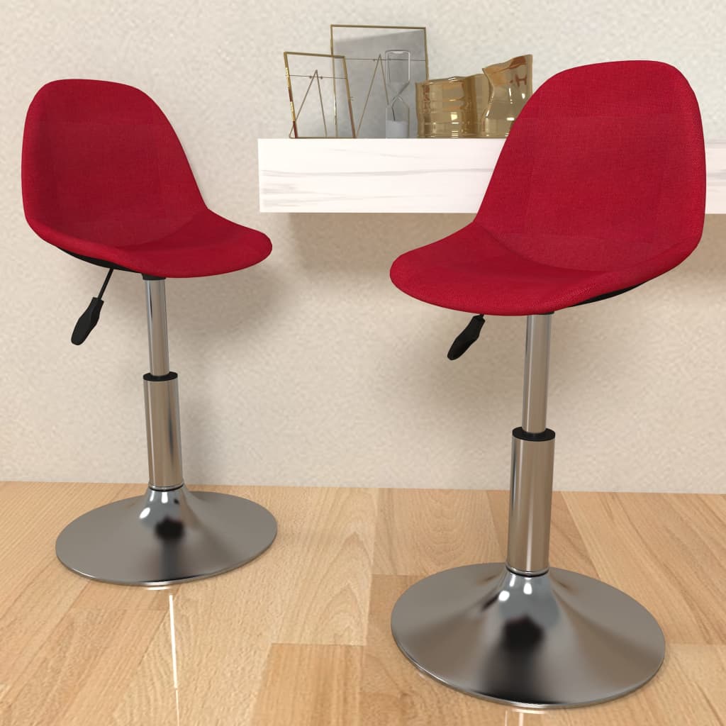 vidaXL Eetkamerstoelen draaibaar 2 st stof lichtgrijs