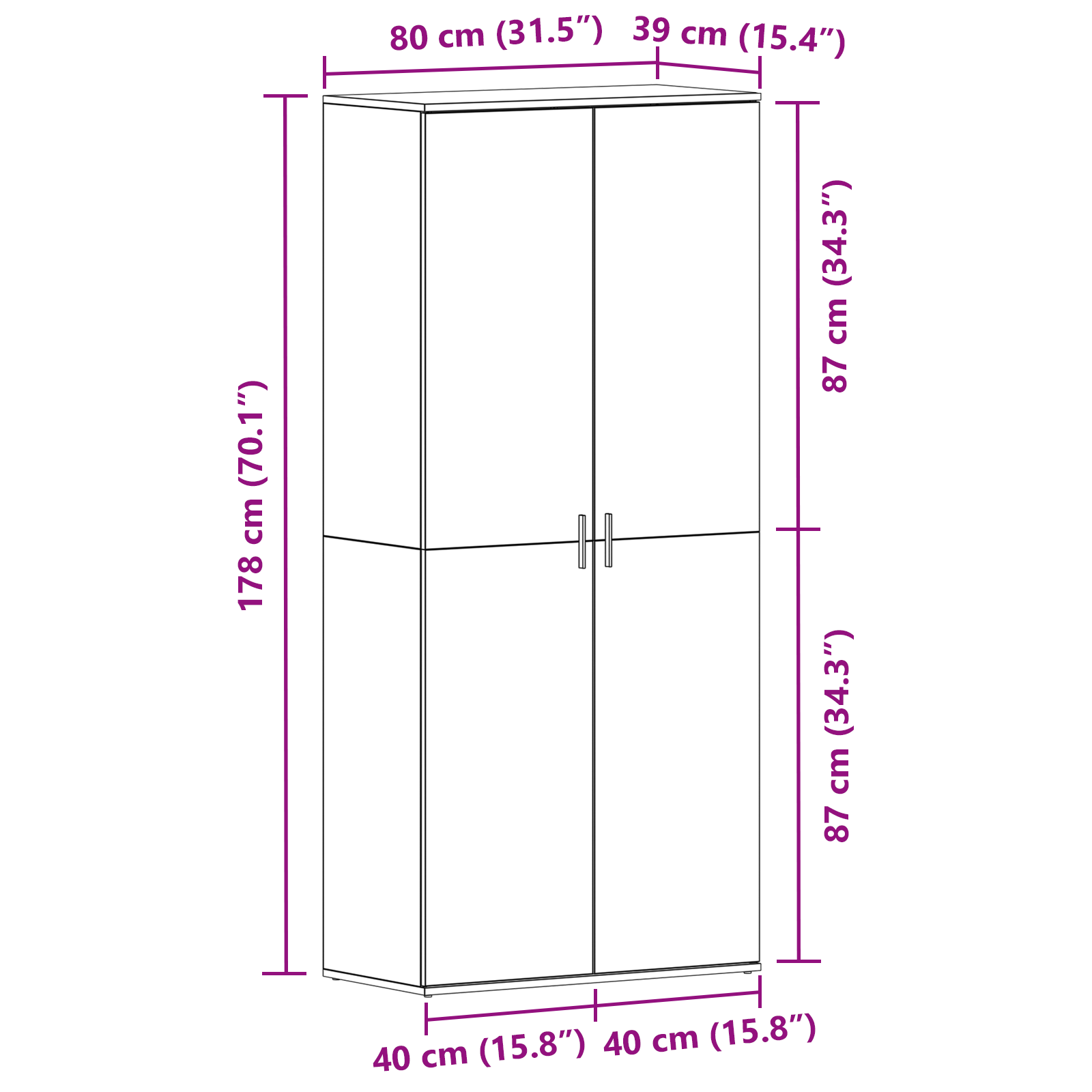 vidaXL Schoenenkast Wit 80x39x180 cm Bewerkt Hout