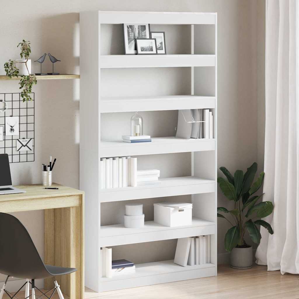 vidaXL Witte Boekenplank Wit Bewerkt hout 100 x 30 x 198 cm Planken