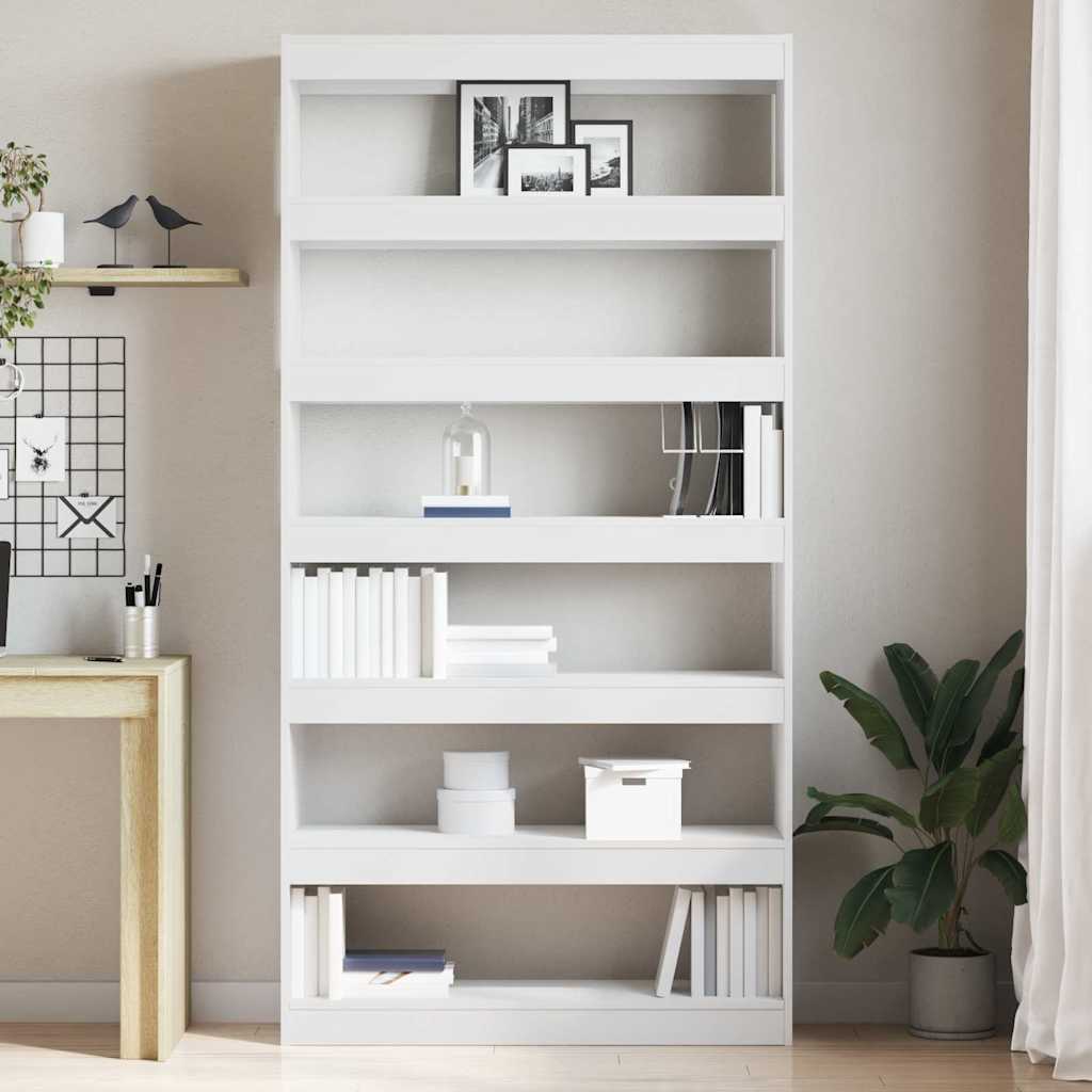 vidaXL Witte Boekenplank Wit Bewerkt hout 100 x 30 x 198 cm Planken