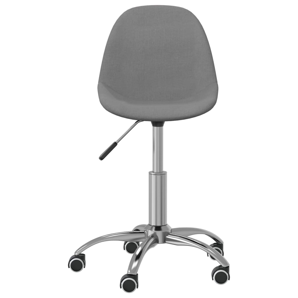vidaXL Eetkamerstoelen draaibaar 2 st stof lichtgrijs