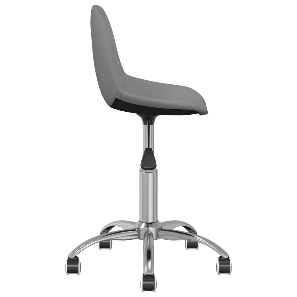 vidaXL Eetkamerstoelen draaibaar 2 st stof lichtgrijs