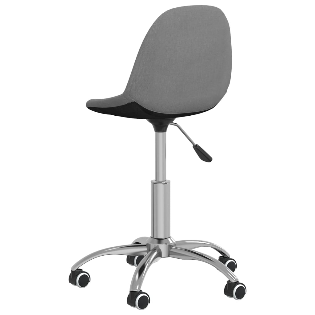 vidaXL Eetkamerstoelen draaibaar 2 st stof lichtgrijs