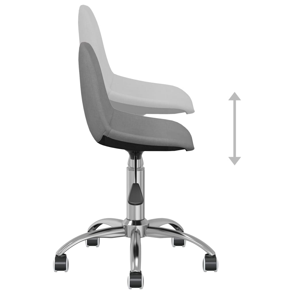 vidaXL Eetkamerstoelen draaibaar 2 st stof lichtgrijs