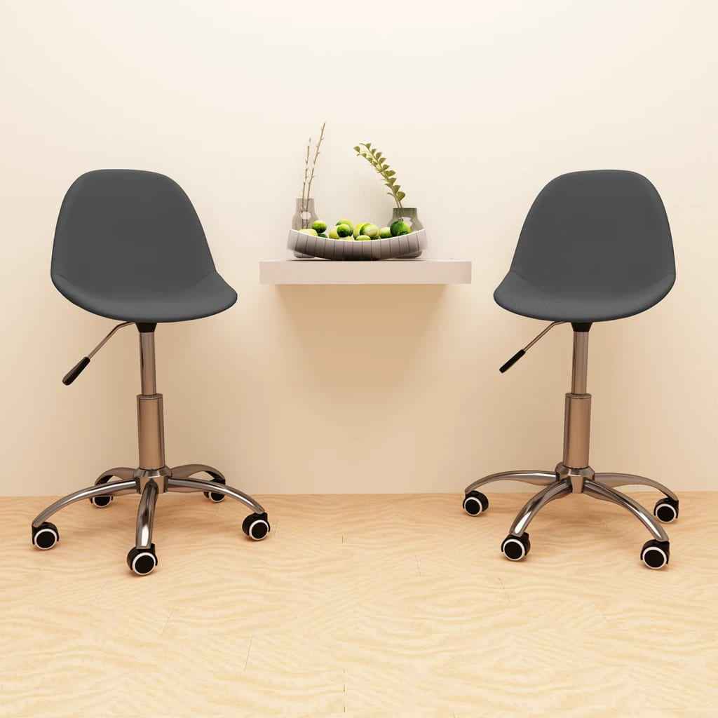 vidaXL Eetkamerstoelen draaibaar 2 st stof lichtgrijs