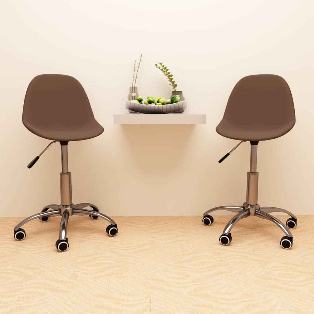 vidaXL Eetkamerstoelen draaibaar 2 st stof lichtgrijs