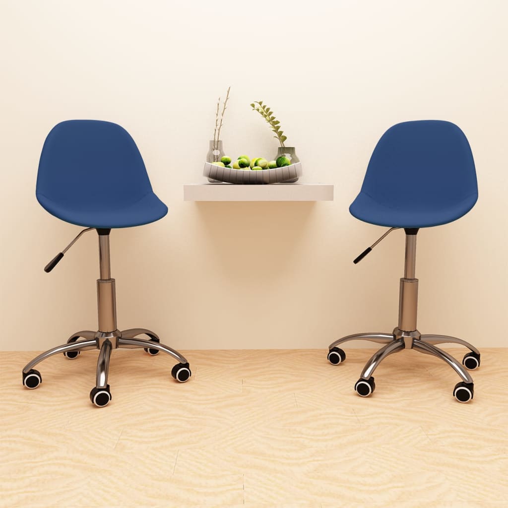 vidaXL Eetkamerstoelen draaibaar 2 st stof lichtgrijs