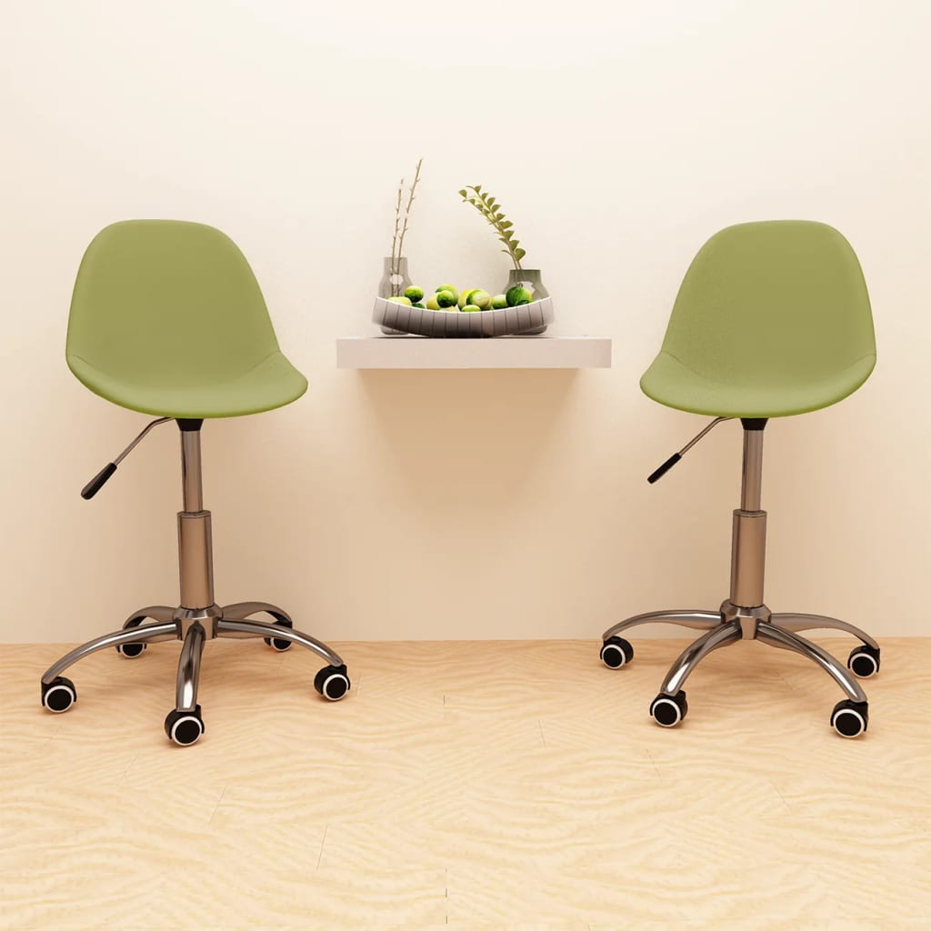 vidaXL Eetkamerstoelen draaibaar 2 st stof lichtgrijs