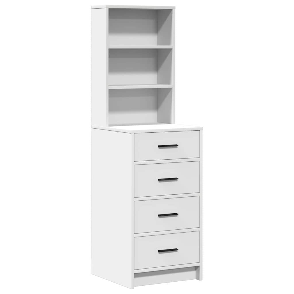 vidaXL 3-delige Kaptafelset met LED Witte Houten Constructie