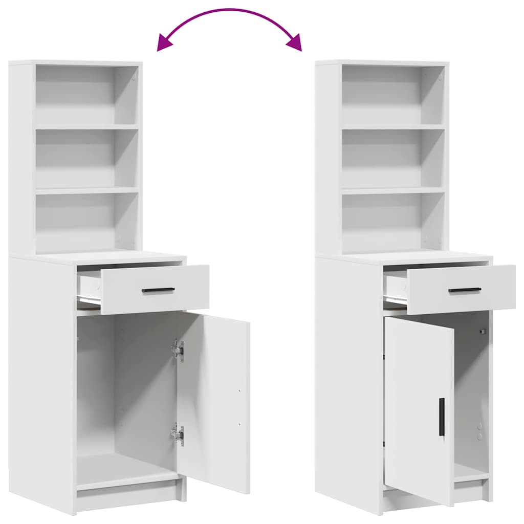 vidaXL 3-delige Kaptafel Set Wit Gelaagd Hout