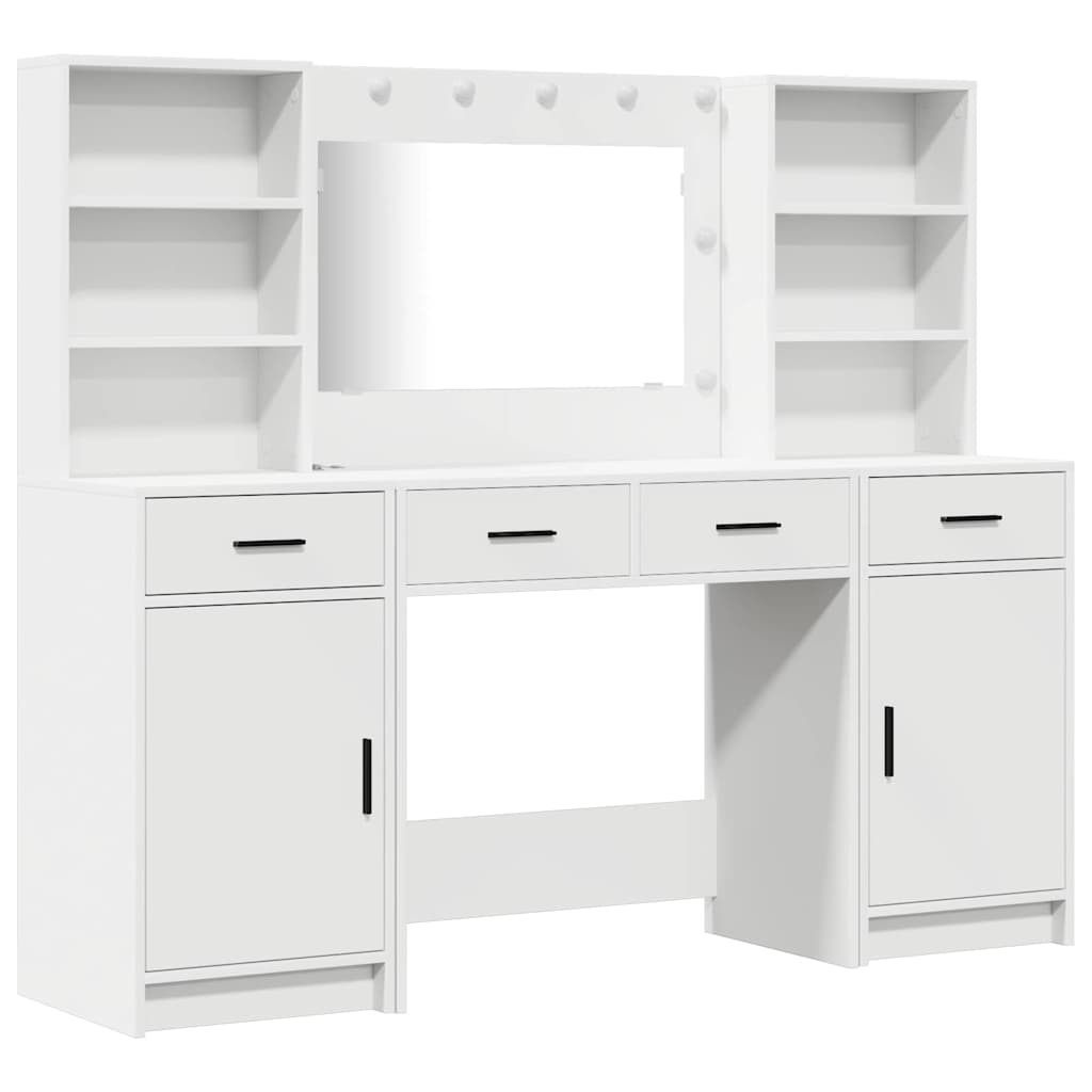 vidaXL 3-delige Kaptafel Set Wit Gelaagd Hout