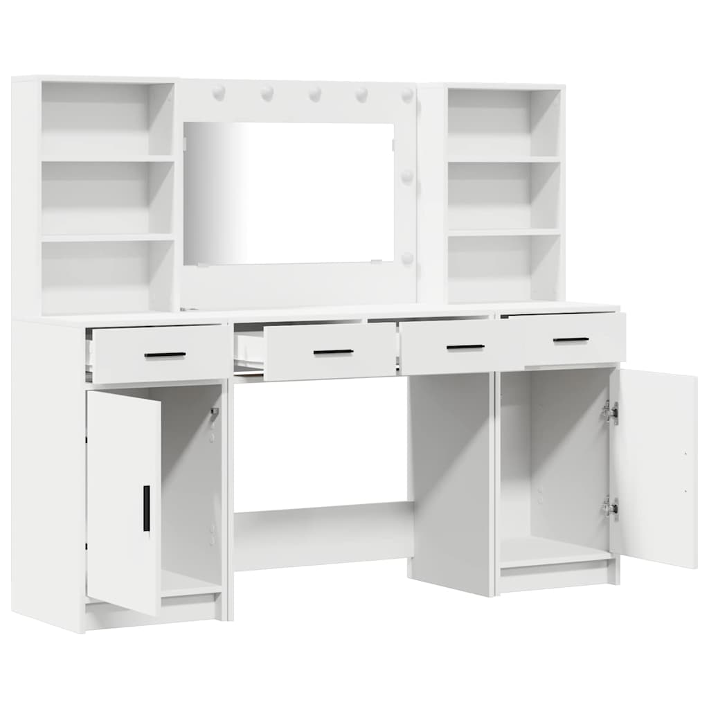 vidaXL 3-delige Kaptafel Set Wit Gelaagd Hout