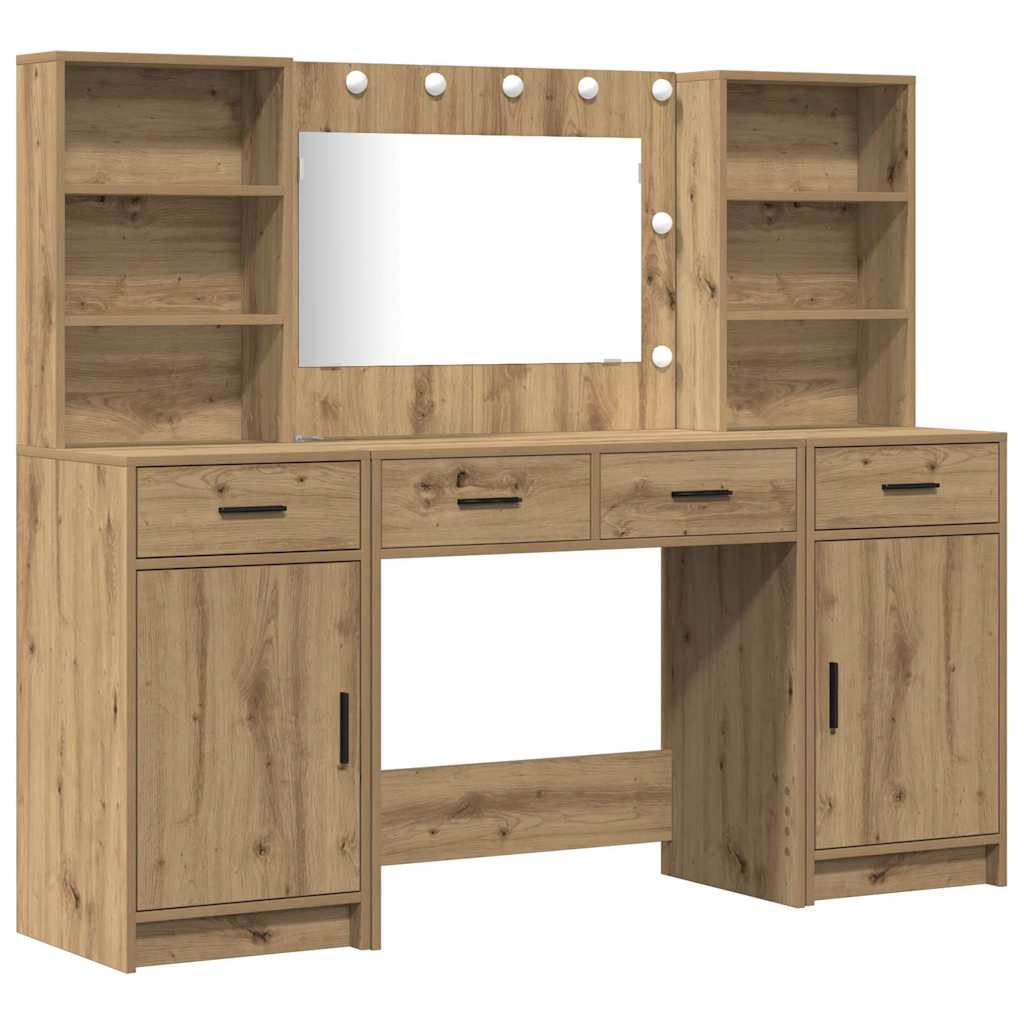 vidaXL 3-delige Kaptafel Set Wit Gelaagd Hout