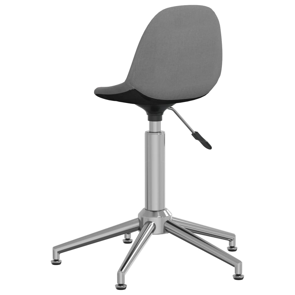 vidaXL Eetkamerstoelen draaibaar 2 st stof lichtgrijs