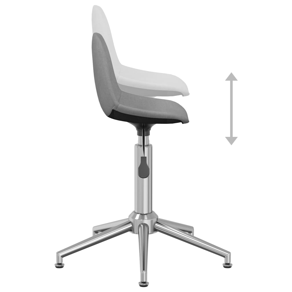 vidaXL Eetkamerstoelen draaibaar 2 st stof lichtgrijs