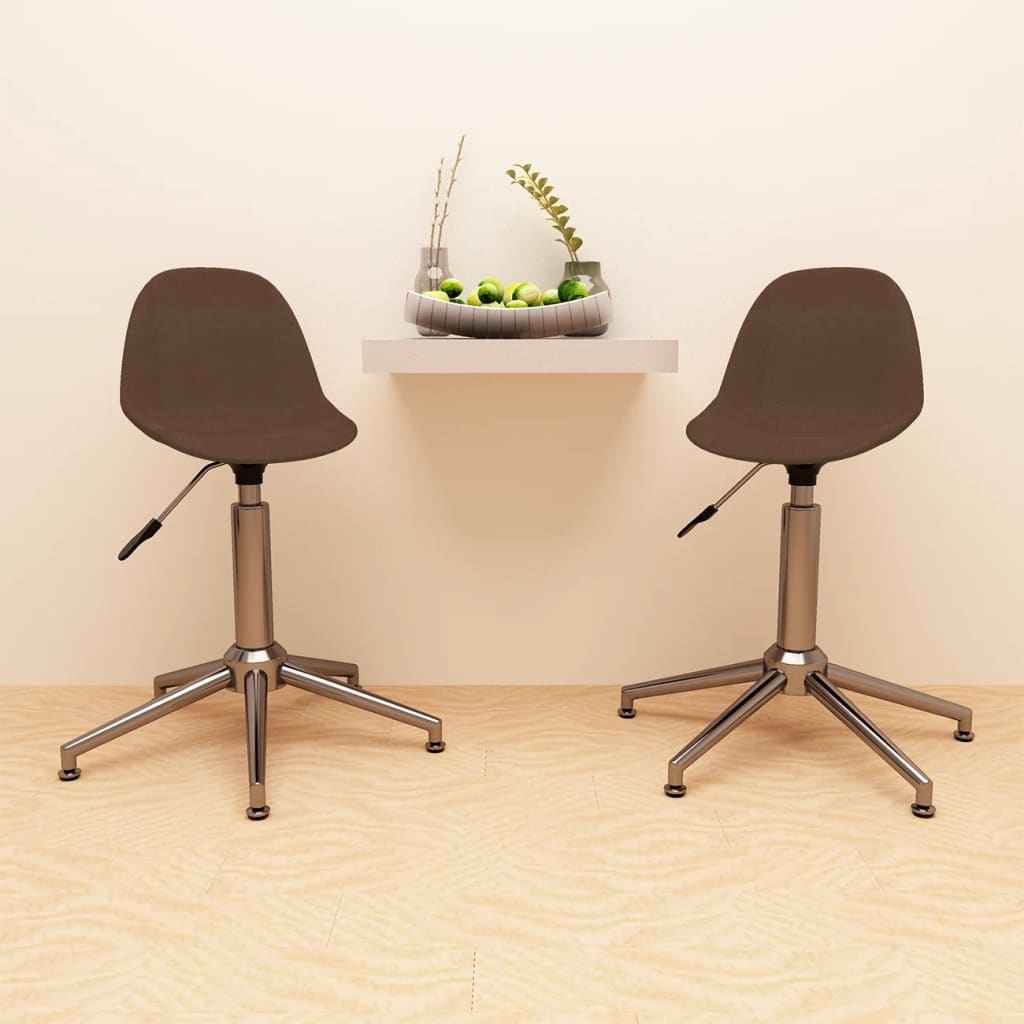 vidaXL Eetkamerstoelen draaibaar 2 st stof lichtgrijs