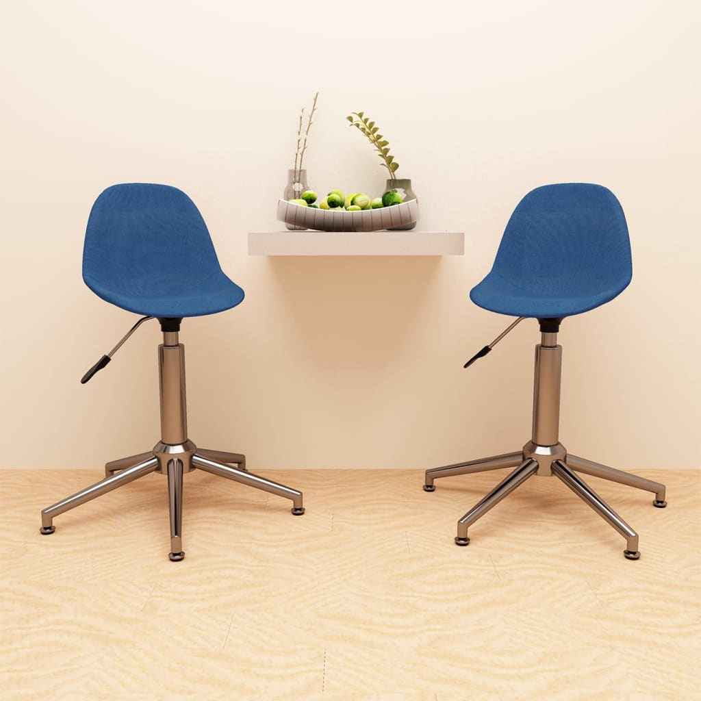 vidaXL Eetkamerstoelen draaibaar 2 st stof lichtgrijs