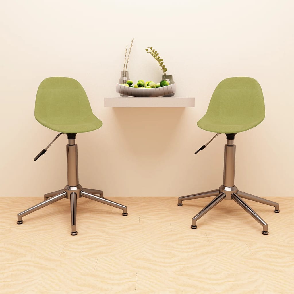 vidaXL Eetkamerstoelen draaibaar 2 st stof lichtgrijs