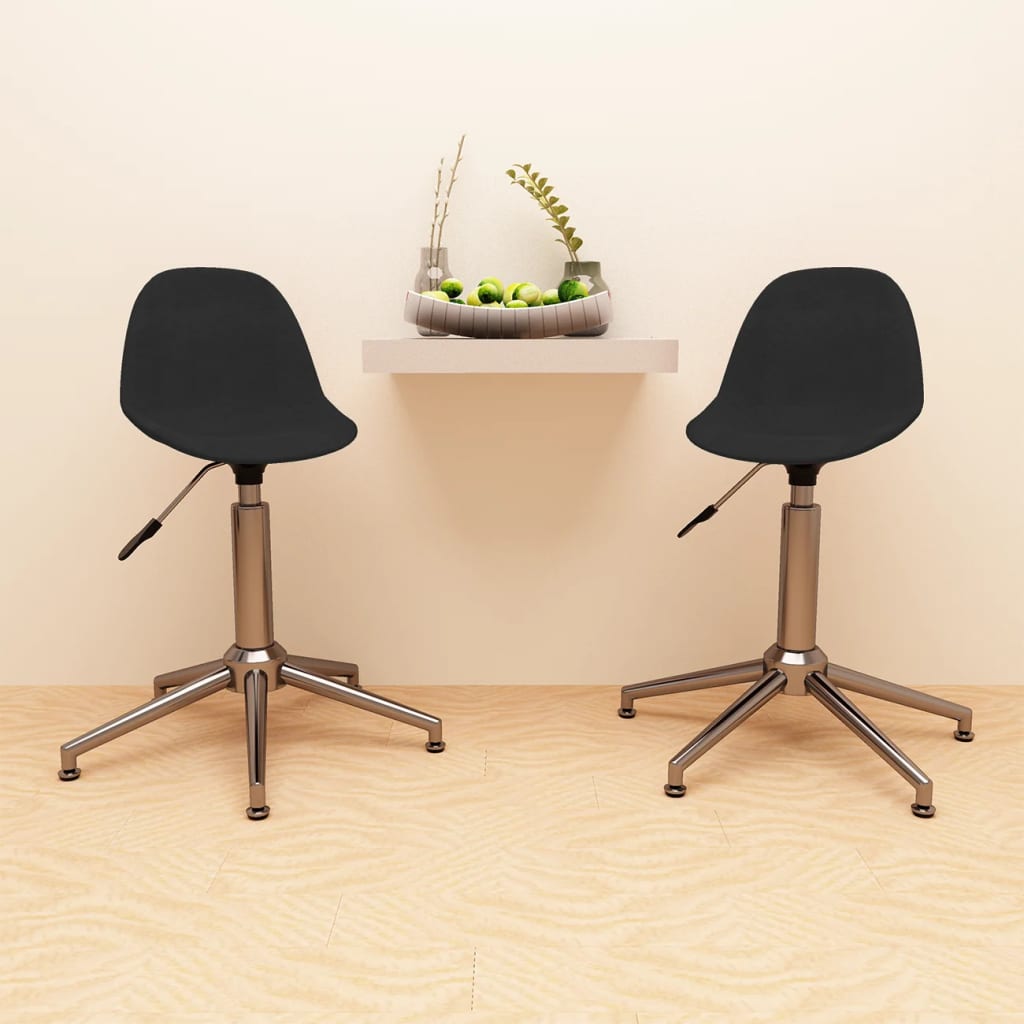 vidaXL Eetkamerstoelen draaibaar 2 st stof lichtgrijs