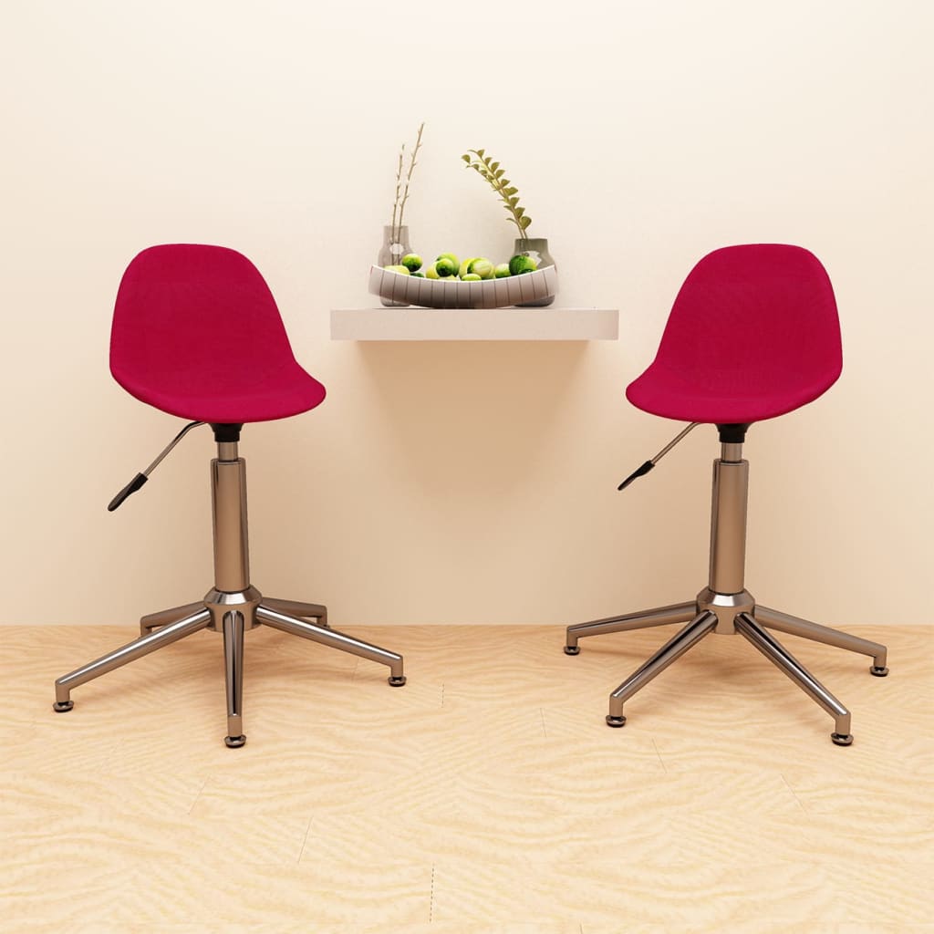 vidaXL Eetkamerstoelen draaibaar 2 st stof lichtgrijs
