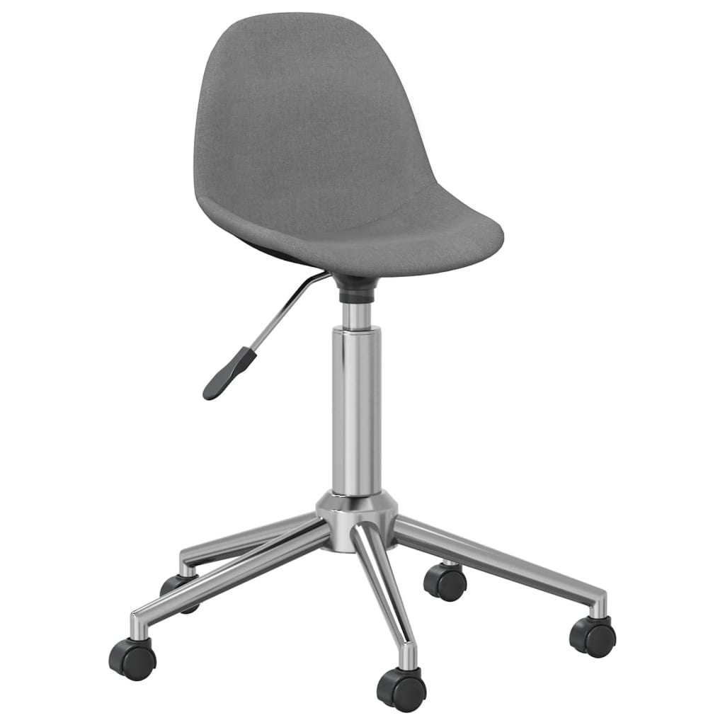 vidaXL Eetkamerstoelen draaibaar 2 st stof lichtgrijs