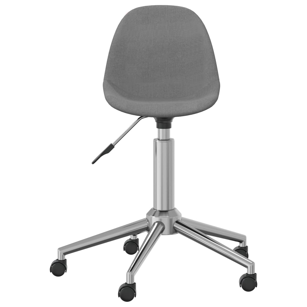 vidaXL Eetkamerstoelen draaibaar 2 st stof lichtgrijs