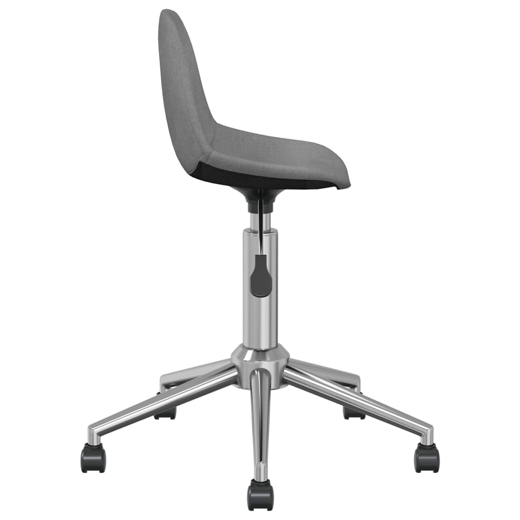 vidaXL Eetkamerstoelen draaibaar 2 st stof lichtgrijs