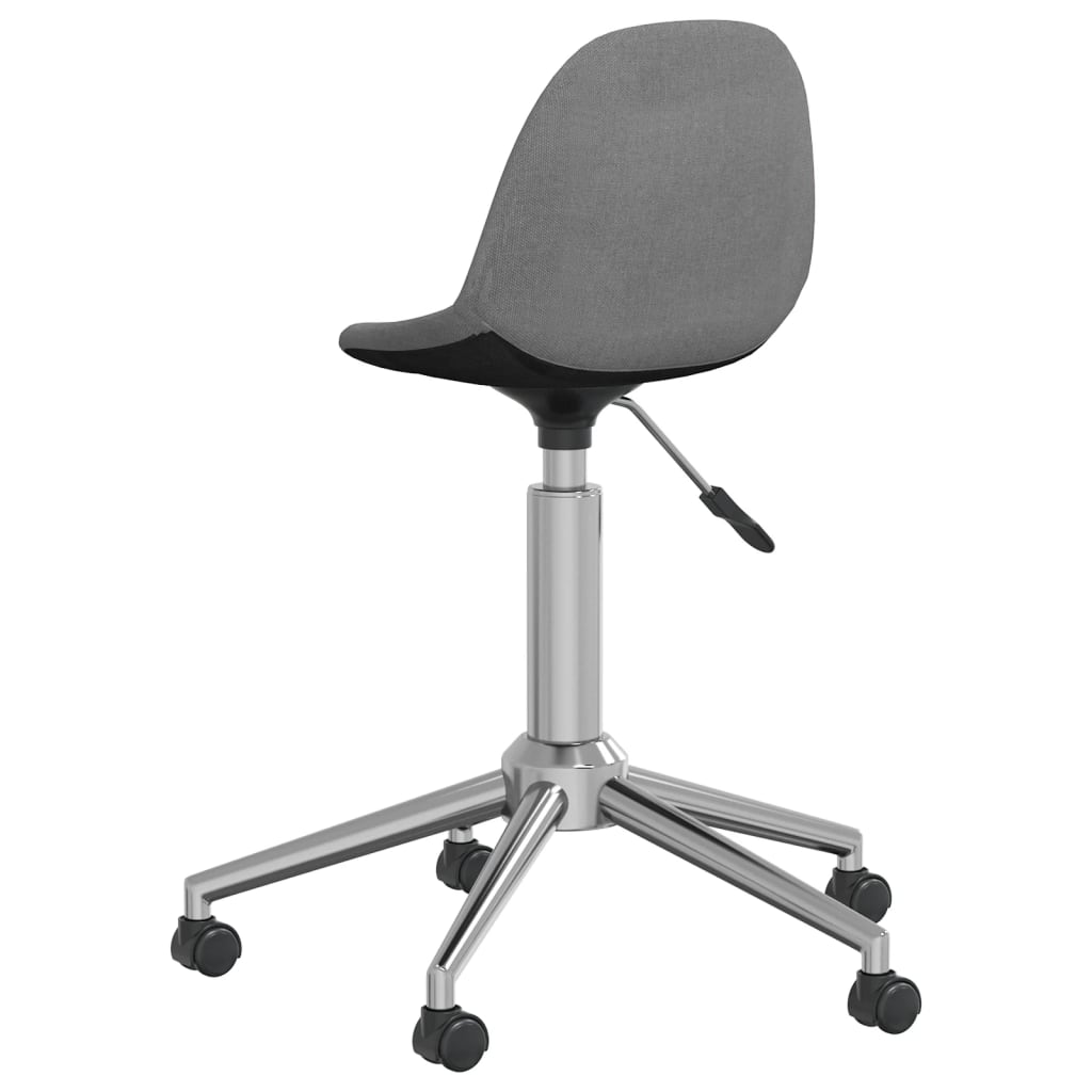 vidaXL Eetkamerstoelen draaibaar 2 st stof lichtgrijs