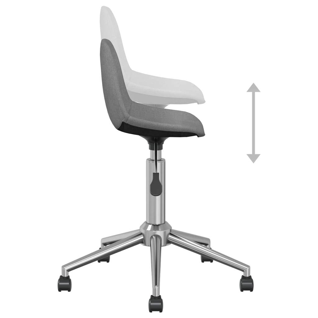 vidaXL Eetkamerstoelen draaibaar 2 st stof lichtgrijs