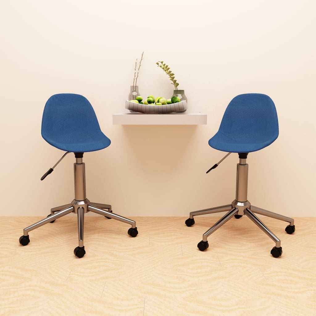 vidaXL Eetkamerstoelen draaibaar 2 st stof lichtgrijs