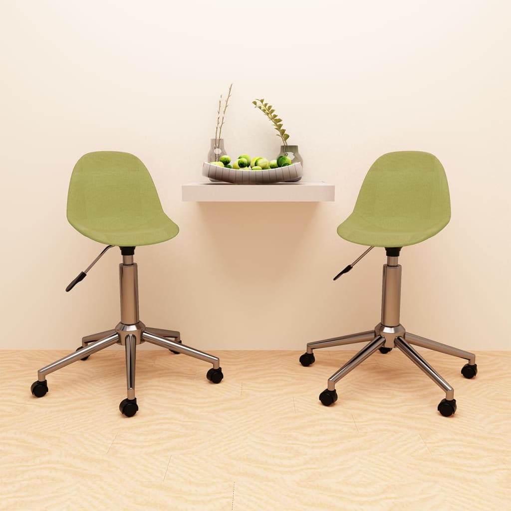 vidaXL Eetkamerstoelen draaibaar 2 st stof lichtgrijs