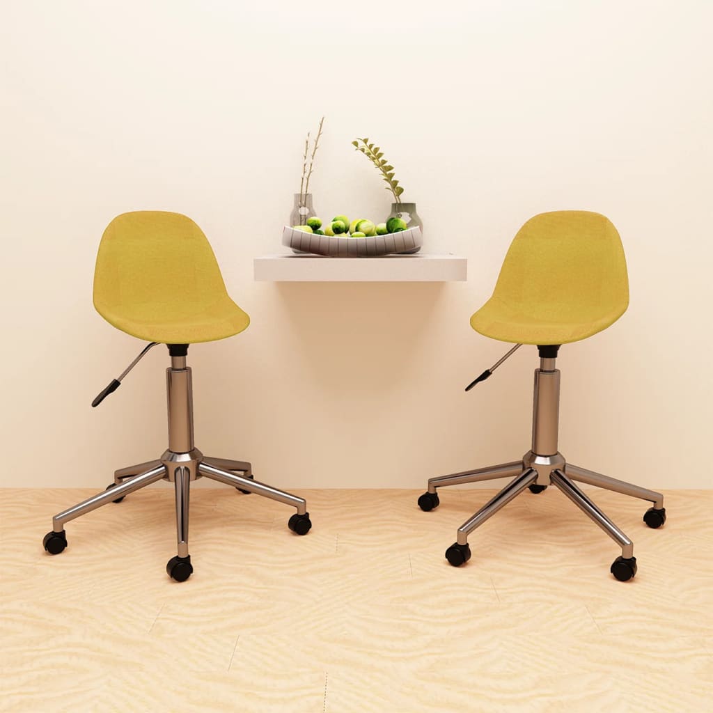 vidaXL Eetkamerstoelen draaibaar 2 st stof lichtgrijs