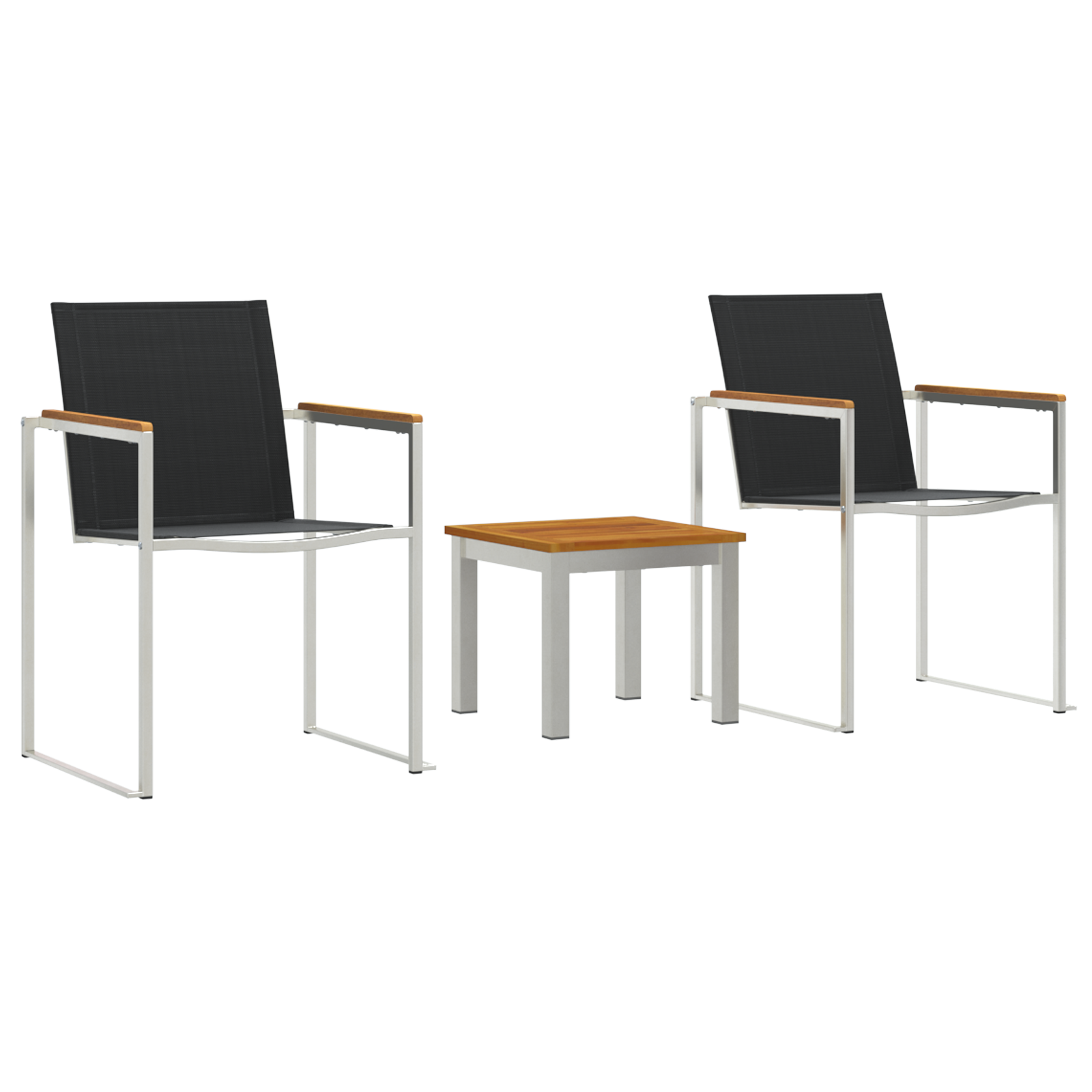 vidaXL Eetstoelen 2 stuks Grijs 60x56x85 cm Massief acaciahout