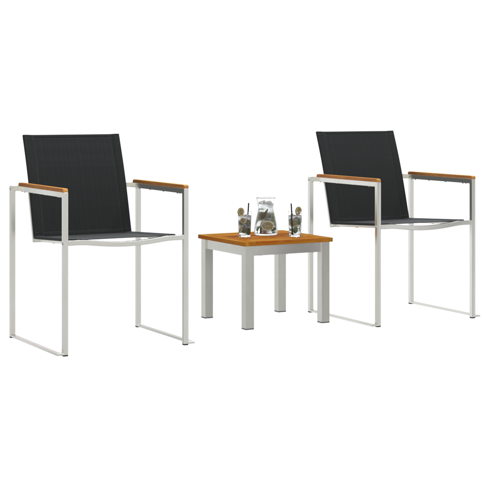 vidaXL Eetstoelen 2 stuks Grijs 60x56x85 cm Massief acaciahout