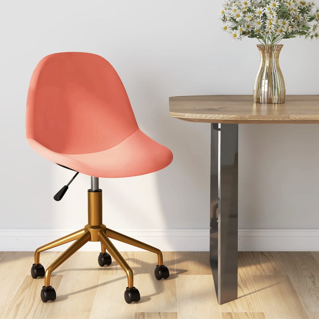 vidaXL Swivel Dining Chairs 2 pcs velvet pink