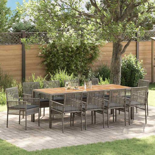 vidaXL Eetset Set van 3 Zwart Hout Duurzaam Patio Spullen Vierkant