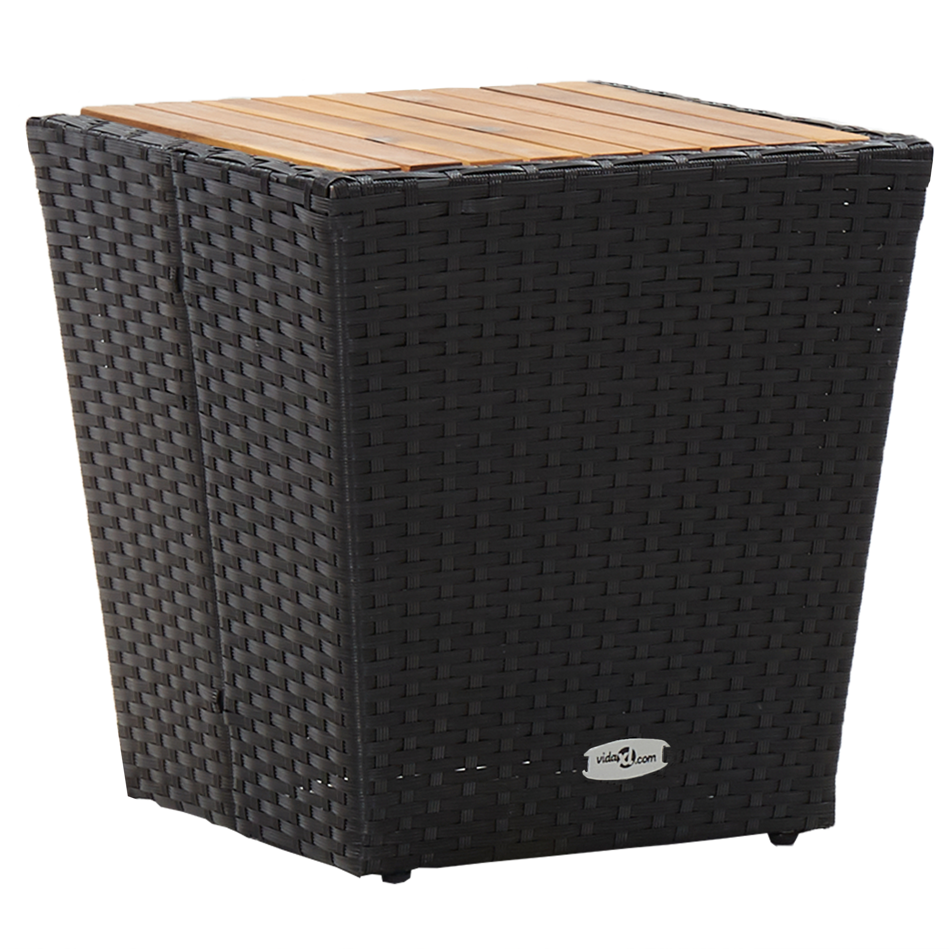 vidaXL 3-delige Tuinbistroset met kussen poly rattan zwart