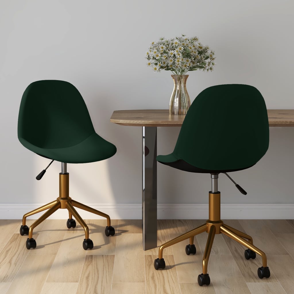 vidaXL Swivel Dining Chairs 2 pcs velvet pink