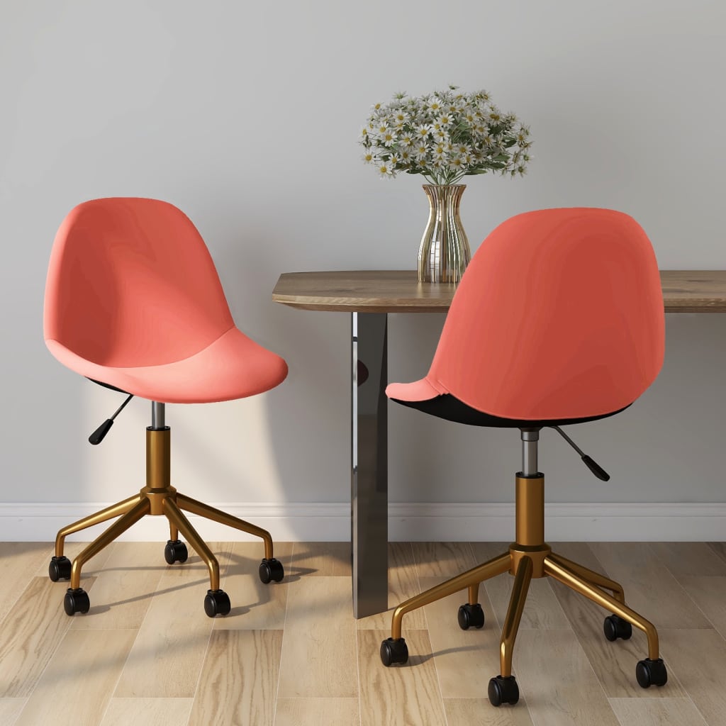 vidaXL Swivel Dining Chairs 2 pcs velvet pink