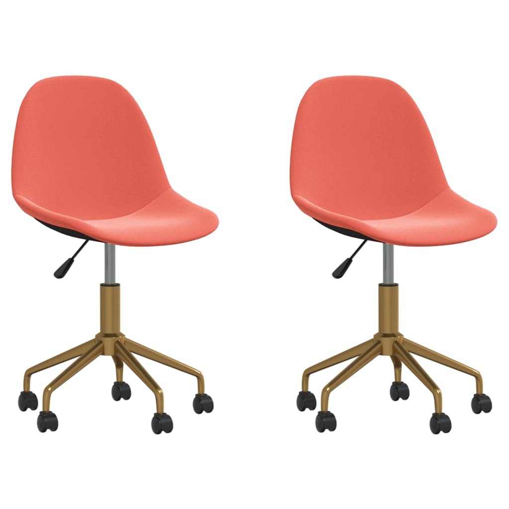 vidaXL Swivel Dining Chairs 2 pcs velvet pink