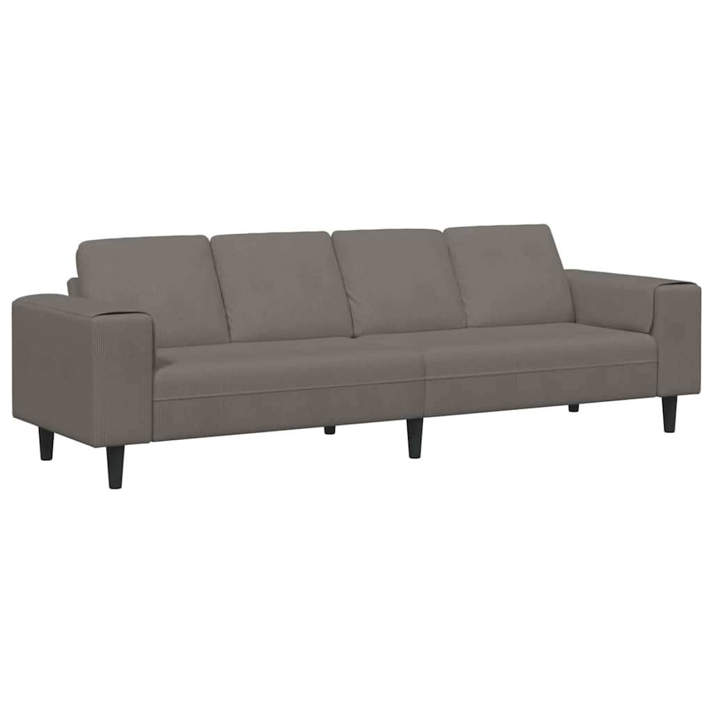 Stoffen Bank met kussen Lichtgrijs 208 cm Katoenen stof