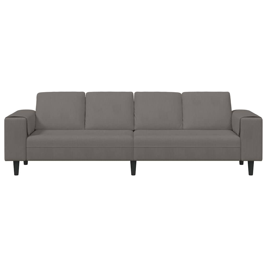 Stoffen Bank met kussen Lichtgrijs 208 cm Katoenen stof
